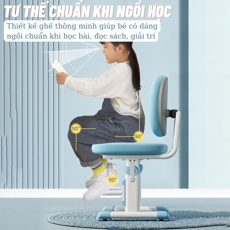 Ghế ngồi học chống gù Sakawin G80, Ghế học sinh ngồi đúng tư thế, Nâng hạ tay quay dễ dàng cho bé