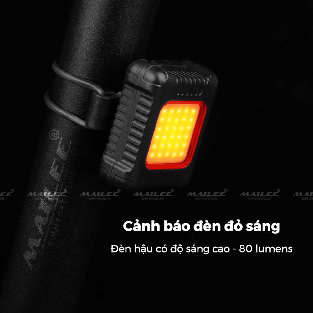 Đèn LED mini trước sau cho xe đạp BG-3133 sạc USB type-C, dung lượng 120mAh, hạt LED COB chống nước cho xe đạp 80-130 lumens - Mai Lee