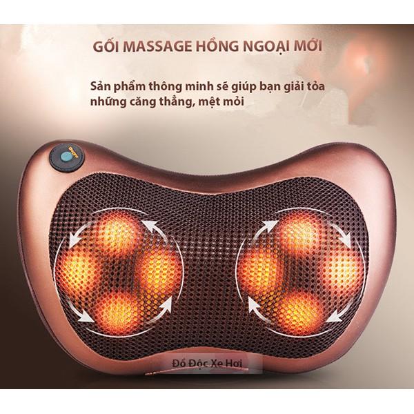 Gối massage hồng ngoại 8bi quả cầu cao cấp