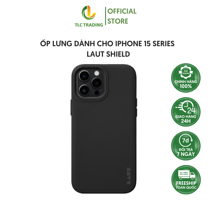 Ốp lưng dành cho iPhone 15 pro/ Pro Max LAUT Shield - hàng chính hãng