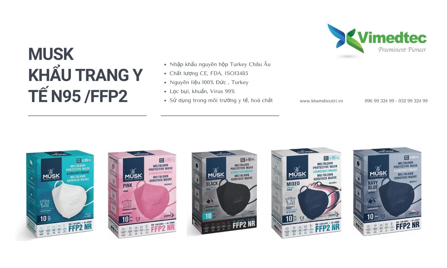 MUSK KHẨU TRANG Y TẾ 5 LỚP N95 / FFP2 Nhập Khẩu Châu Âu Turkey, Phòng Tránh Lây Nhiễm Vi Khuẩn, Virus, Bệnh Hô Hấp, Hoá Chất, Phòng Thí Nghiệm, Bệnh Viện, Môi Trường Y Tế, Bụi Khuẩn Độc Hại. LỌC VI KHUẨN, VIRUS 99%. Hộp 10 Chiếc Màu Trắng