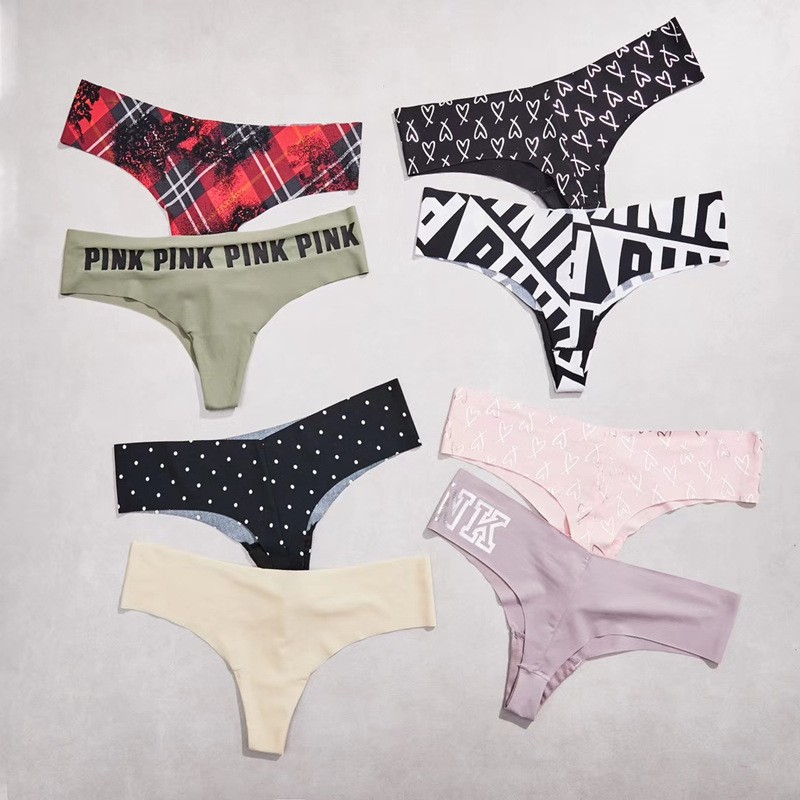 Combo 2 Quần lót lọt khe siêu cao cấp in chữ PINK giao màu ngẫu nhiên