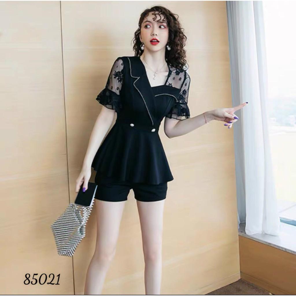 SET VÁY UMI ĐEN PHỐI LƯỚI KIM TUYẾN SANG TRỌNG