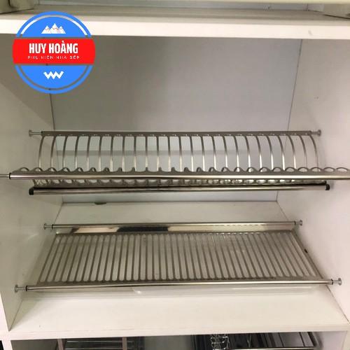 Giá Úp Bát Đĩa Chữ V 2 Tầng INOX 304 Nan Dẹt Chính Hãng