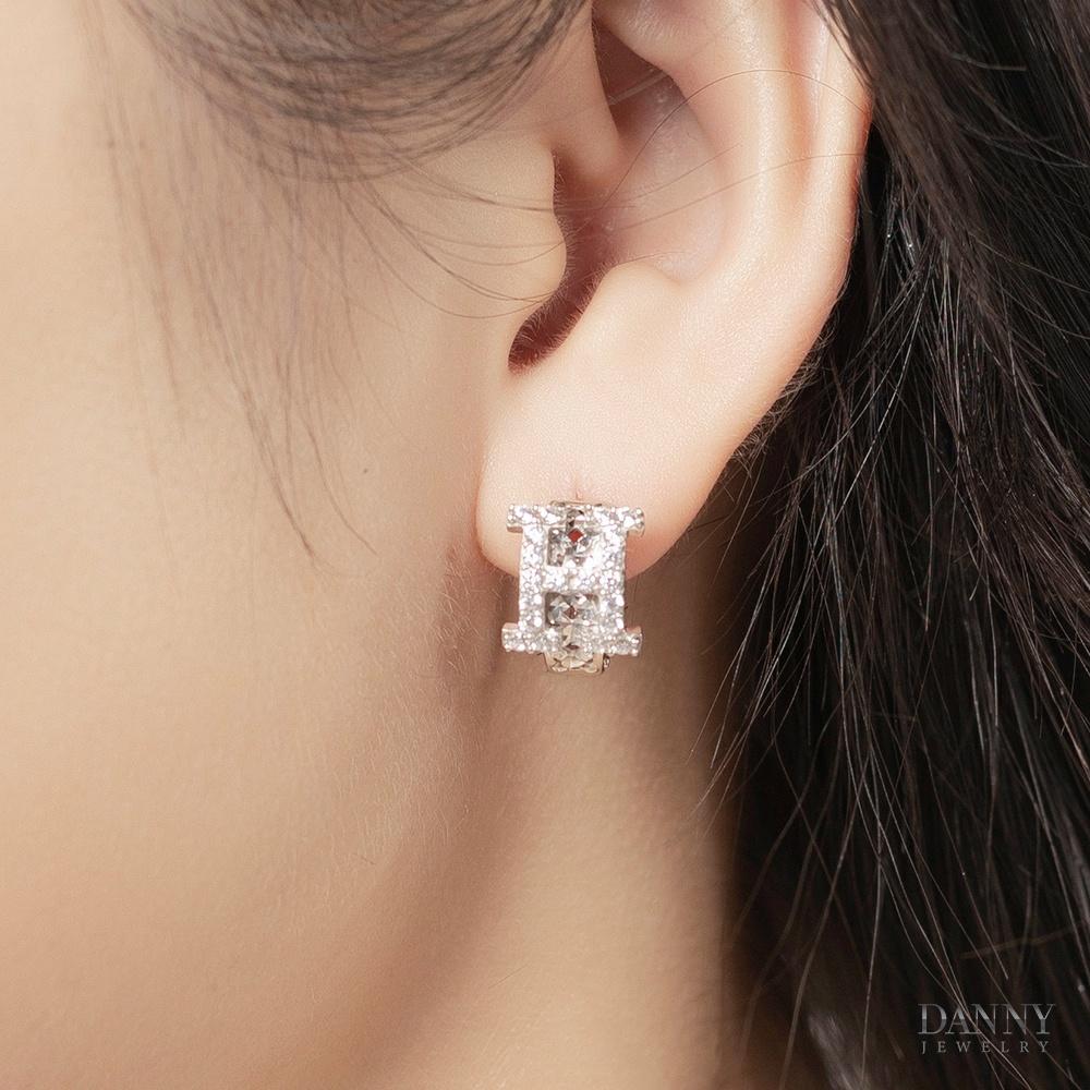 Bông Tai Nữ Bạc 925 Danny Jewelry Xi Bạch Kim Đính Đá CZ NI4GZ014