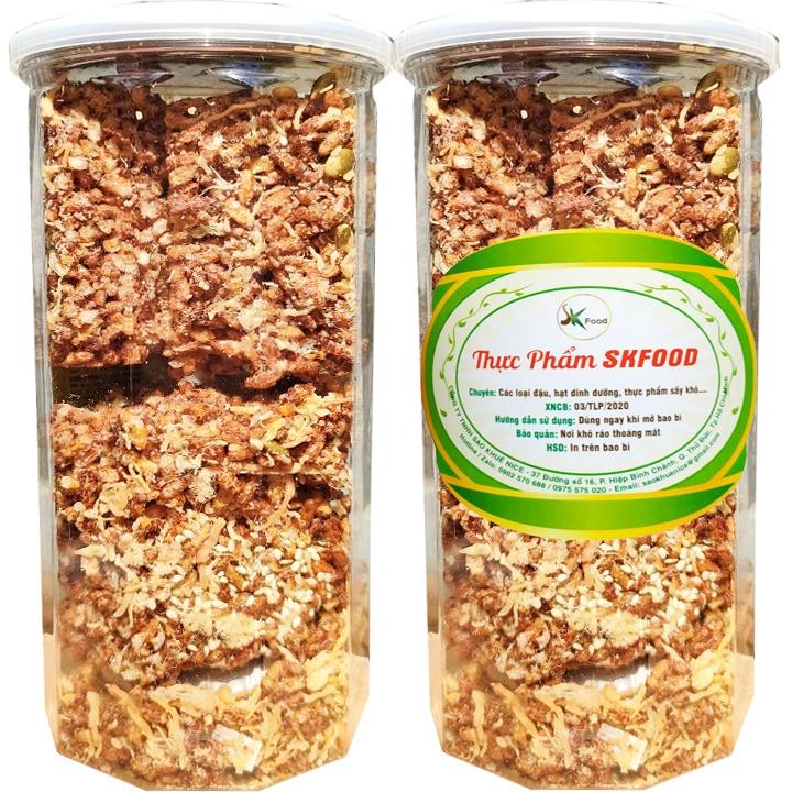 Thanh cơm gạo lứt ngũ cốc chà bông chất lượng hiệu SK FOOD - Hũ 250G