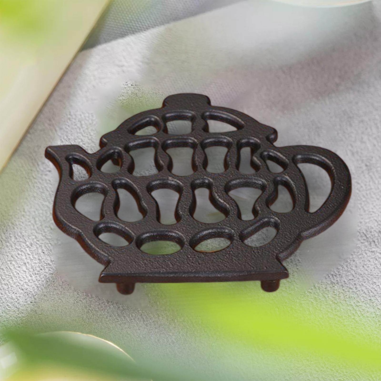 Teapot Cast Iron Trivets Exquisite Insulation Pad Table Decor for Wedding