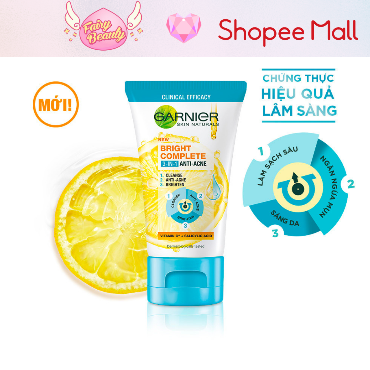 Sữa Rửa Mặt 3 Trong 1 Giúp Ngăn Ngừa Mụn & Thông Thoáng Lỗ Chân Lông Bright Complete Anti-Acnes 50/90/100ml