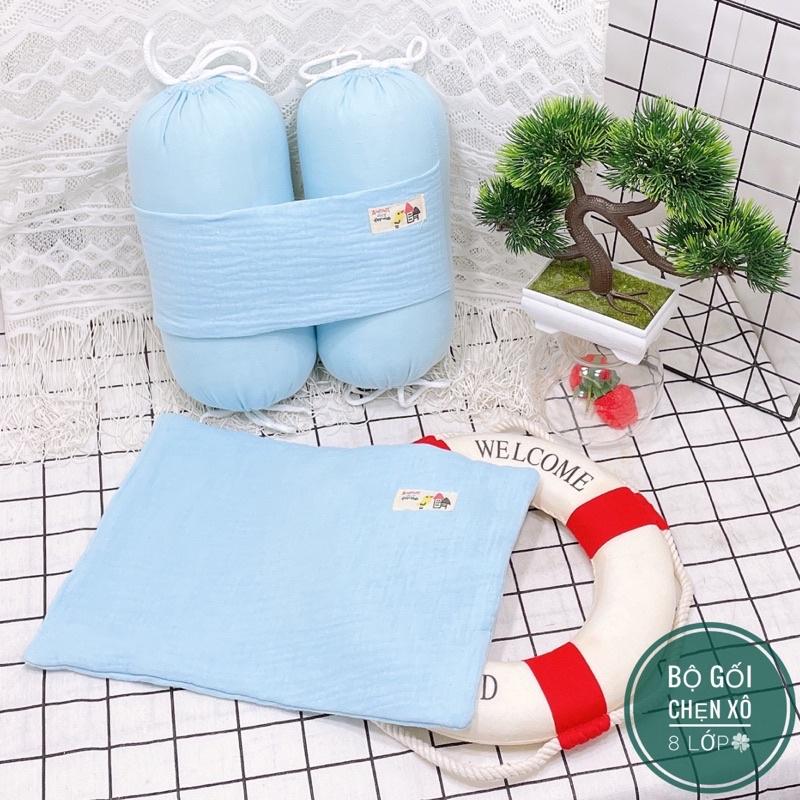 Bộ chặn kèm gối Muslin 8 lớp họa tiết thêu Babyshop24h