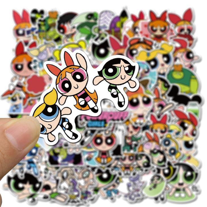 Sticker dán cao cấp The Powerpuff Girls Cực COOL ms#124