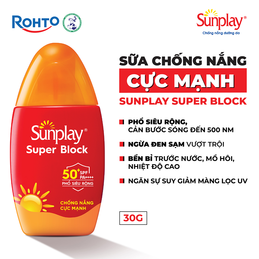 Kem chống nắng Sunplay cực mạnh dạng sữa Sunplay Super Block SPF 81, PA++++ 30g