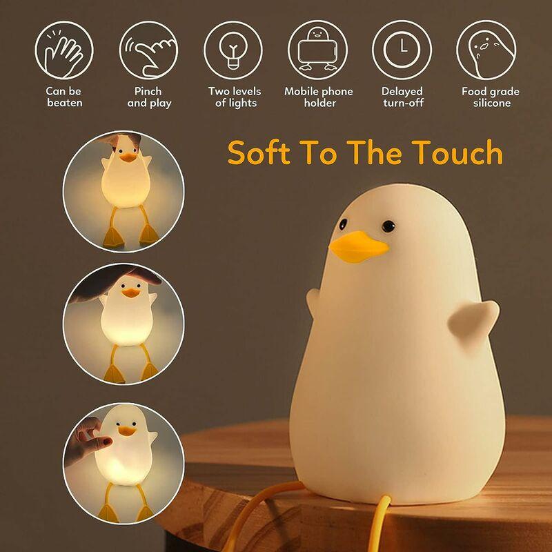 1 PC Night Night Light dễ thương Silicone Pat Duck Lighting Night Ngủ Ngủ Ánh sáng Ánh sáng Sinh nhật Sinh nhật