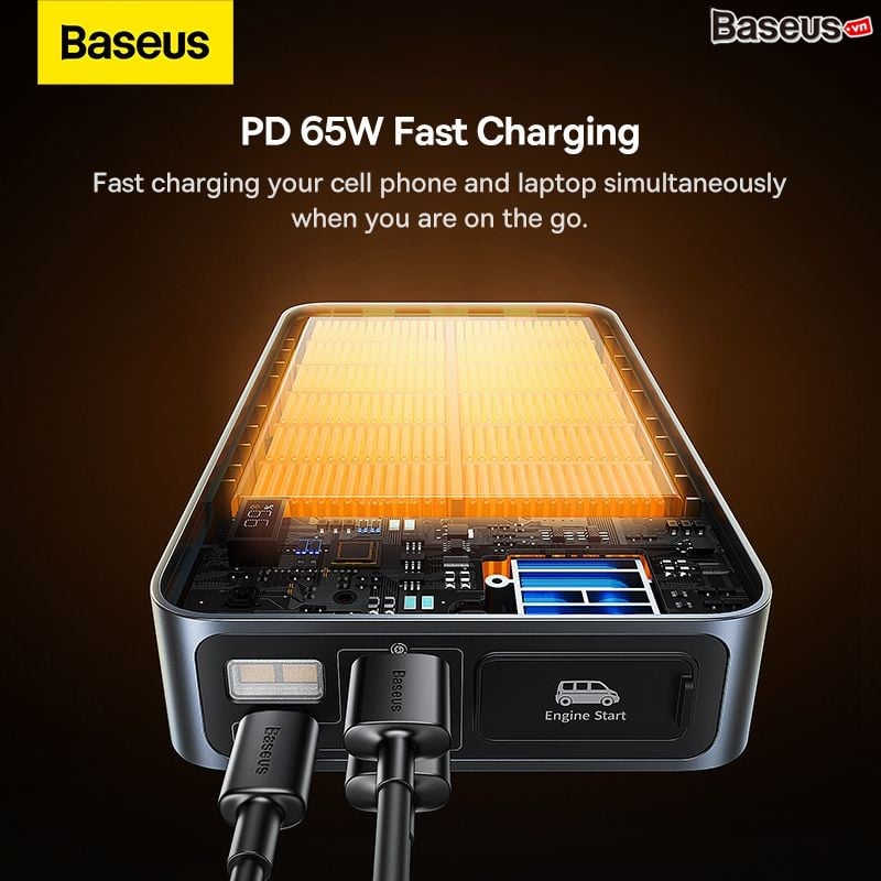 Bộ Kích Bình Cho Ô TÔ Baseus Super Energy Pro Car Jump Starter 1600A 16000mAh PD 65W 12V For 1.5L-8.0L Auto Car - Hàng chính hãng