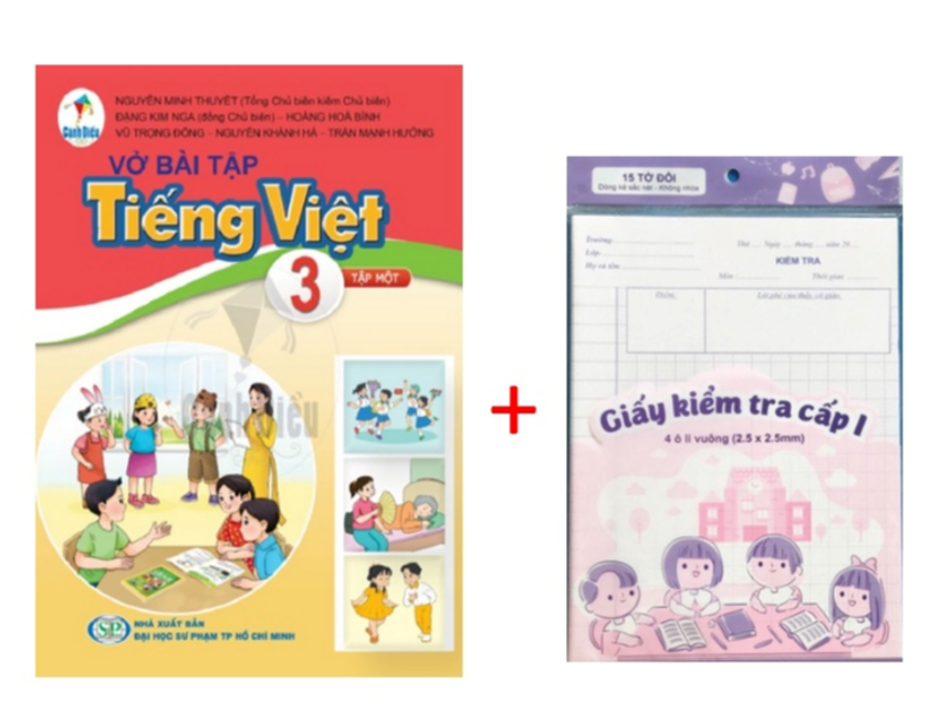 Sách - Vở Bài Tập Tiếng Việt lớp 3 tập 1 - Cánh Diều + tập giấy kiểm tra cấp 1