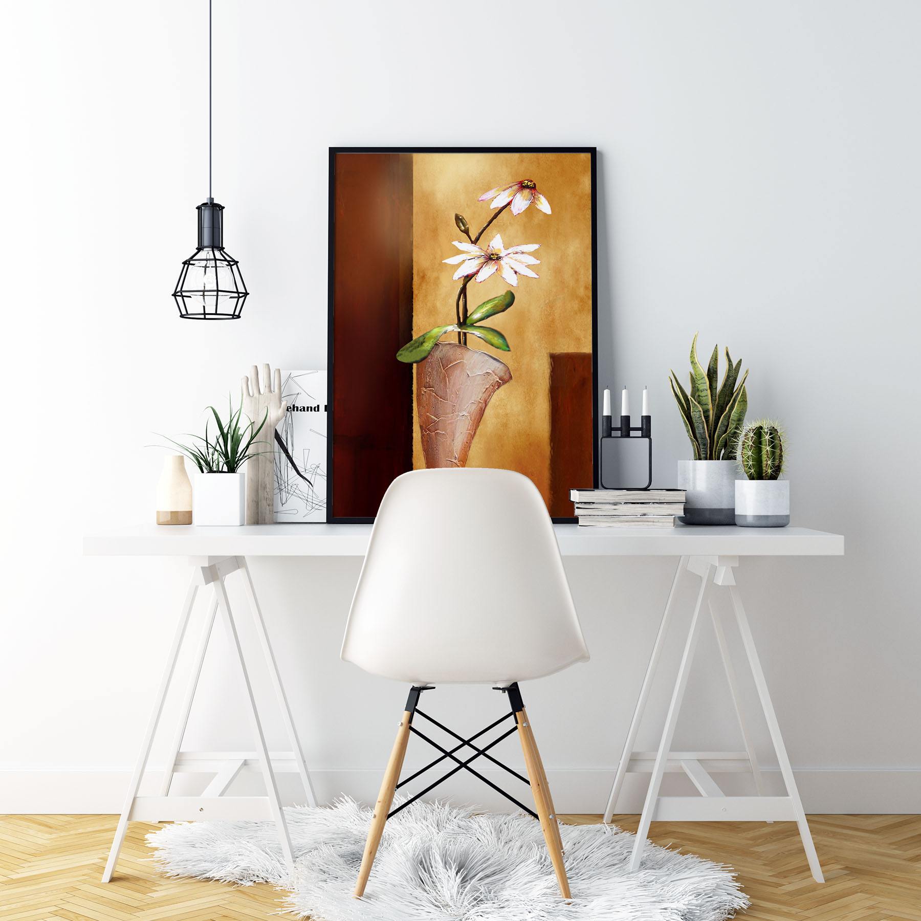 Tranh canvas treo tường bình hoa nghệ thuật - BH010