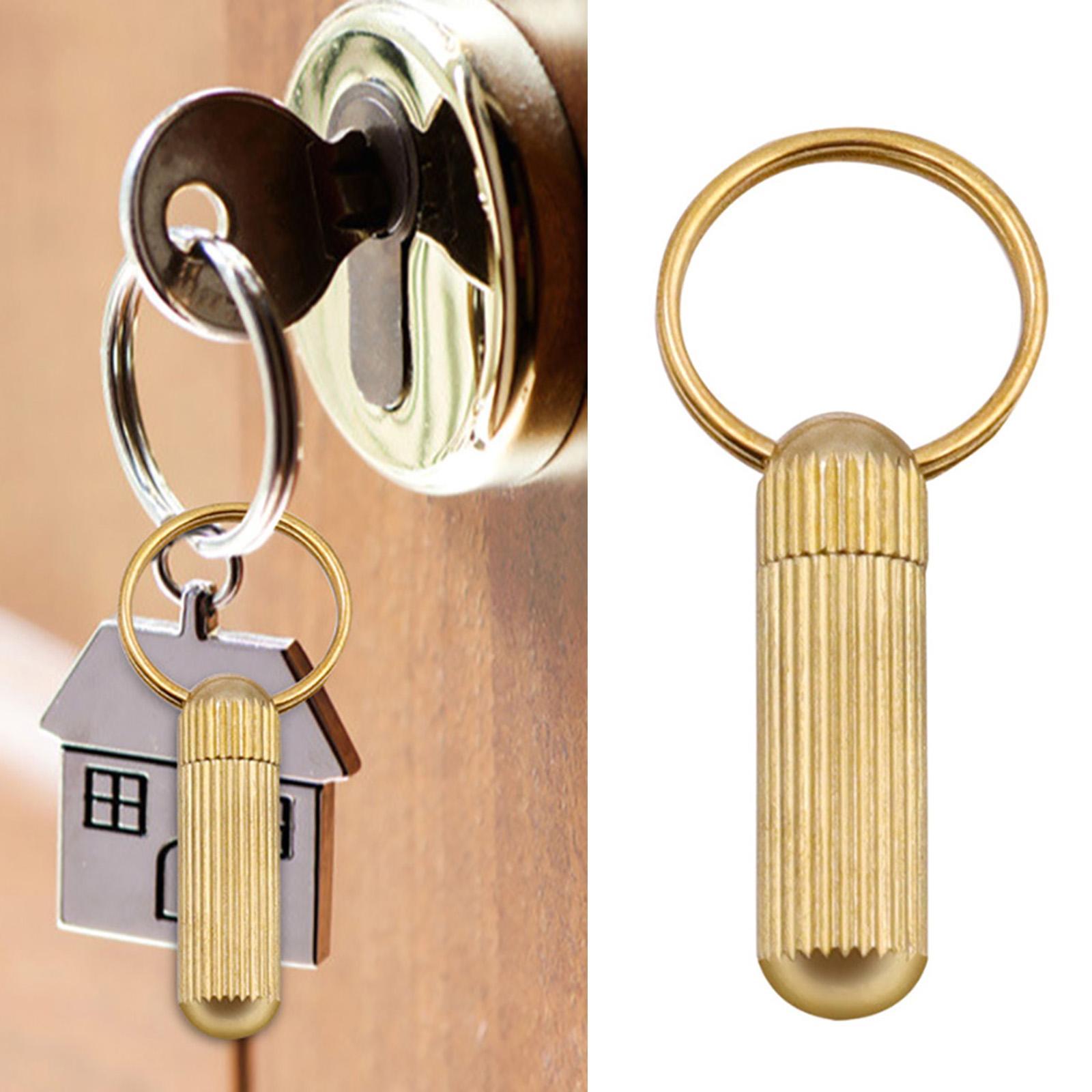 Brass Capsule Mini Knife Key Chain for Stripping Stickers Opening Cans and Unpacking Cartons Outdoor Hiking
