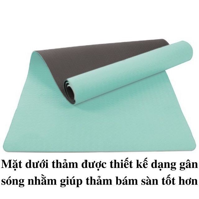 Thảm Tập Yoga Gym Chống Trượt TPE Cao Cấp 2 Lớp Dày 6mm, Tập Tại Nhà T2L