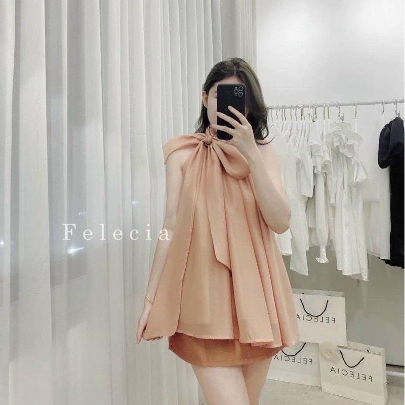 ÁO VOAN KÍNH SÁT NÁCH CỘT NƠ XẾP LY XÒE CỰC HÓT NHA CÁC NÀNG IU