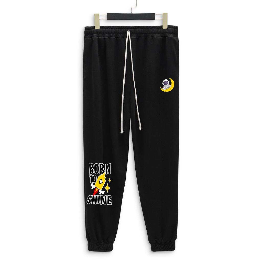 Quần thun dài jogger vải nỉ in hình tên lửa bigsize nam