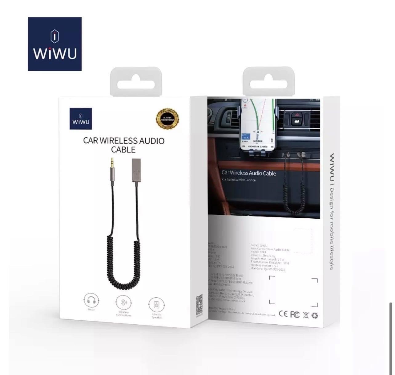 Cáp WiWu Car Wireless Audio Cable YP04  Cáp Âm Thanh Aux Không Dây, Đầu Vào 3,5mm Và USB - Hàng Chính Hãng