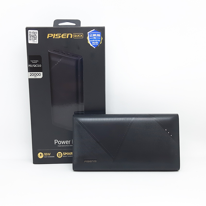 Sạc dự phòng Pisen Quick  QP 20000mAh (QC/PD 18W) - Hàng Chính Hãng