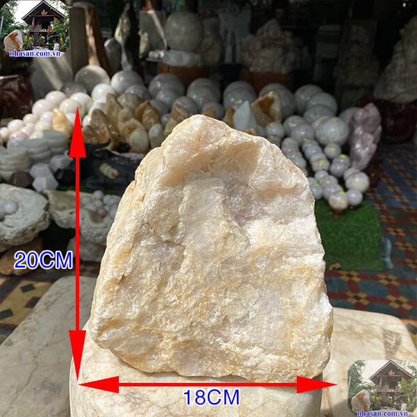 Đá thạch anh trắng hồng thô trấn trạch 7kg -K173