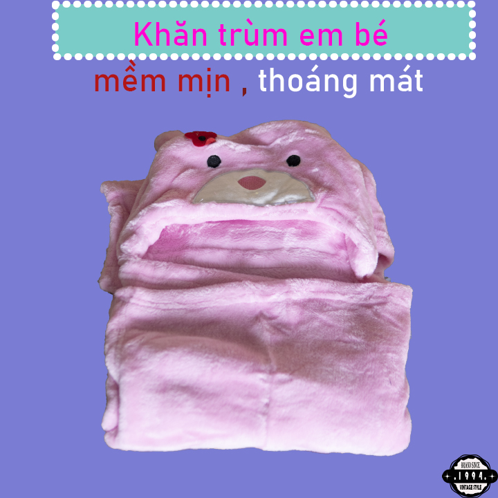 Khăn trùm em bé kiểu dáng cute có nón