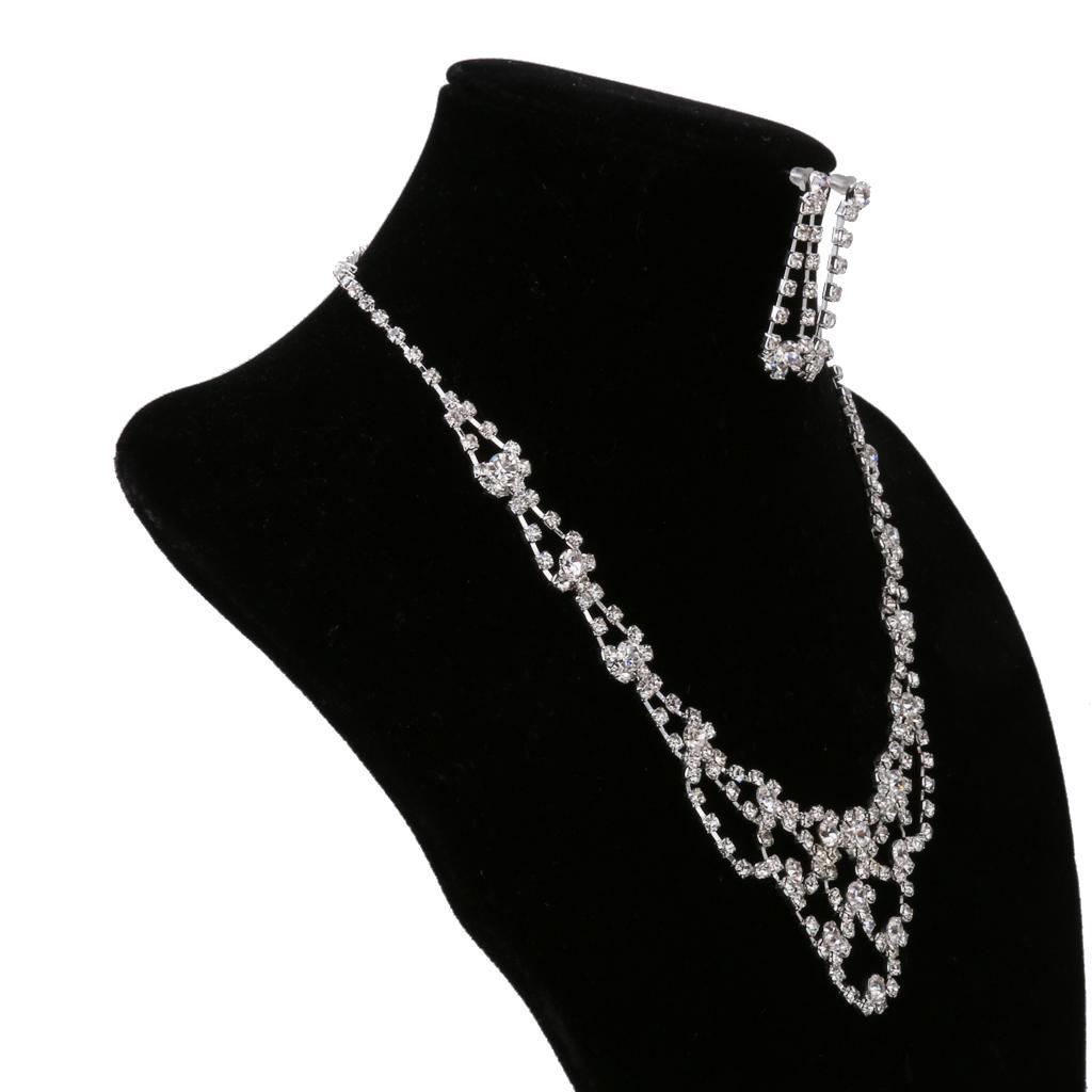 1 Necklace Earrings Set in Rhinestone Alloy Bridal Pendent Jewelry