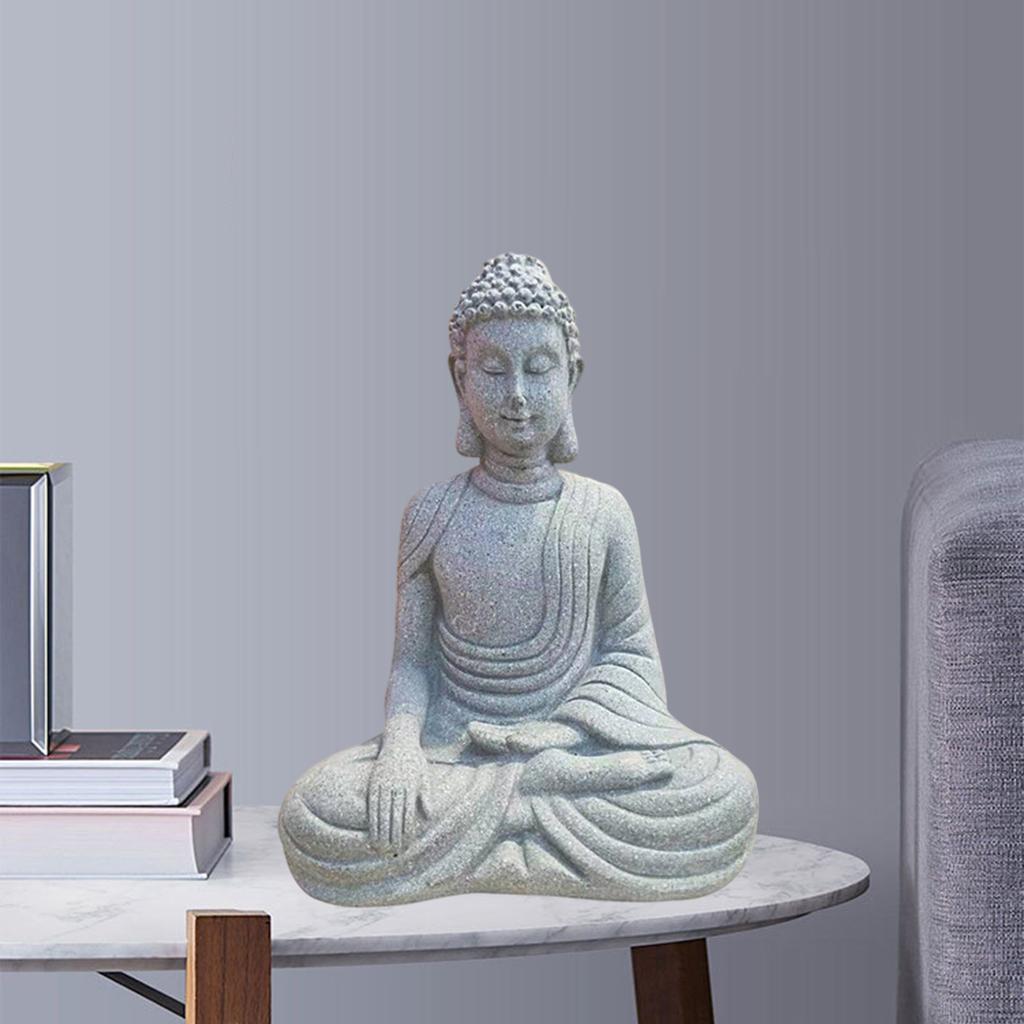 2X Buddha Statue Zen Decorative Figurine Home Docor Small Meditating Buddha