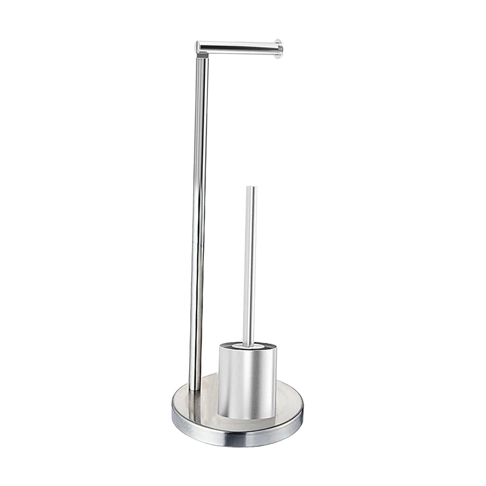 Toilet Roll Holder Stand with Toilet Brush Industrial Toilet Paper Dispenser