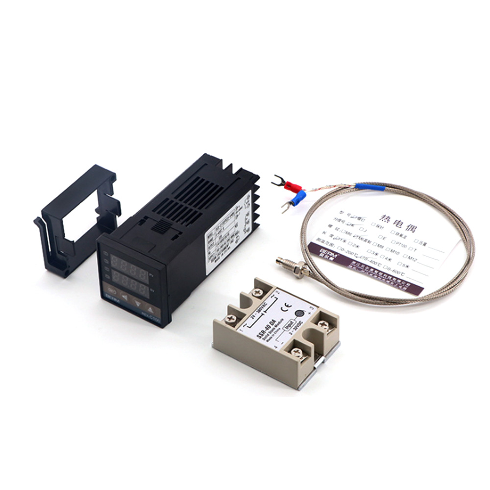 REX-C100FK07-V*AN Intelligent Temperature Controller SSR Output + SSR-40 DA +M6 1M Cable 3Pcs Set