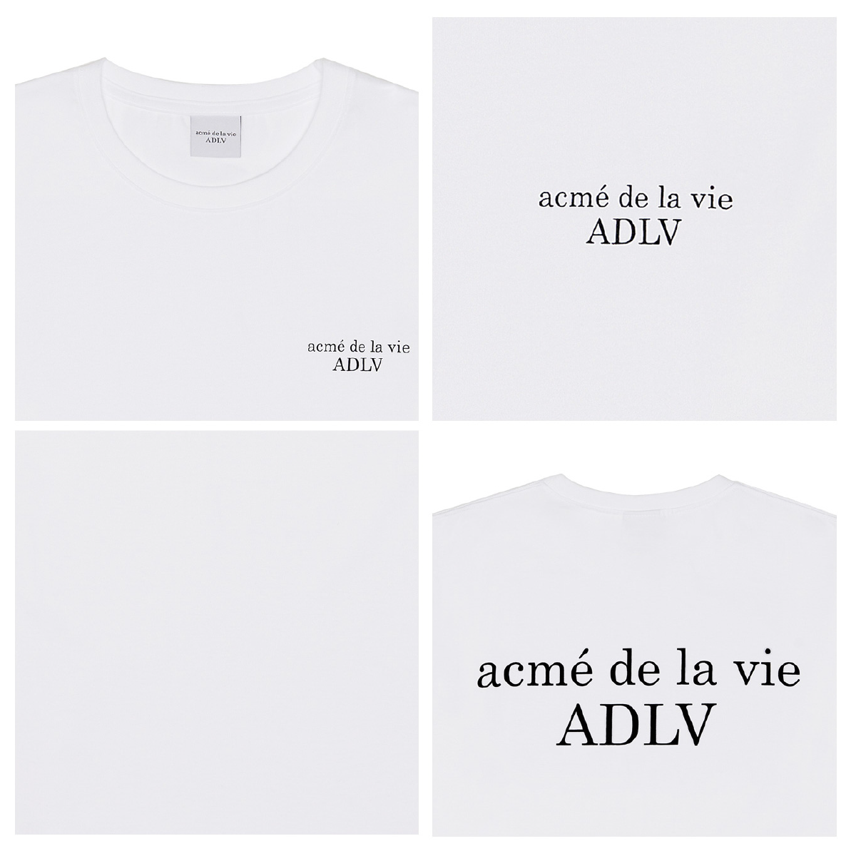 Áo thun ngắn tay cổ tròn ADLV Basic White Trắng ADLV