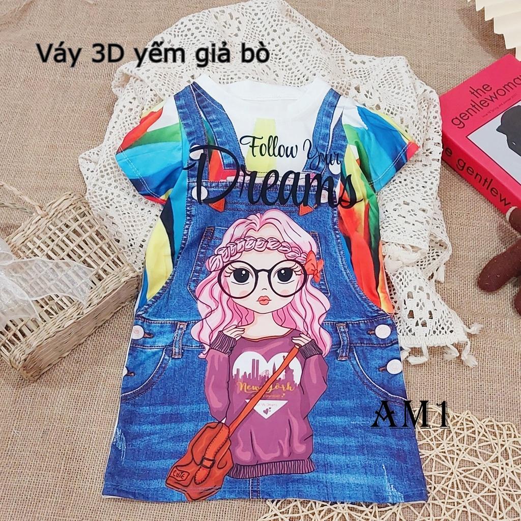 (8-35kg) Váy bé gái Đầm bé gái in 3D size nhí đại TN22