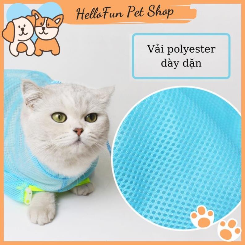 Túi lưới đa năng cho chó mèo - Túi tắm cho mèo, hỗ trợ cắt móng