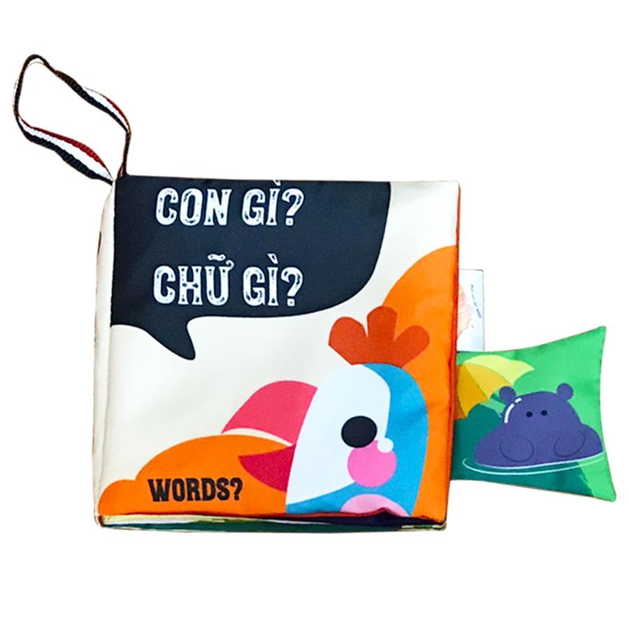Bộ 6 sách vải song ngữ VIỆT - ANH kích thích thị giác cho bé sơ sinh