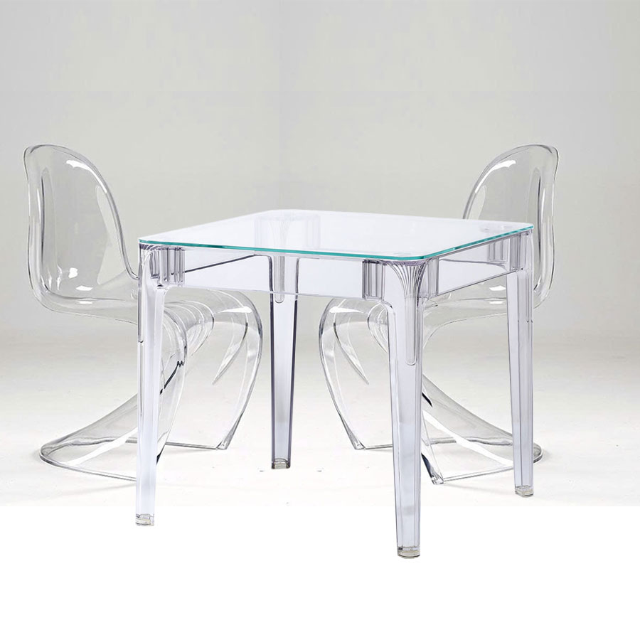 Bộ bàn tiếp khách trong suốt 2 ghế cao cấp hiện đại SL TE1540-06G / PANTON-PC Nội thất Capta