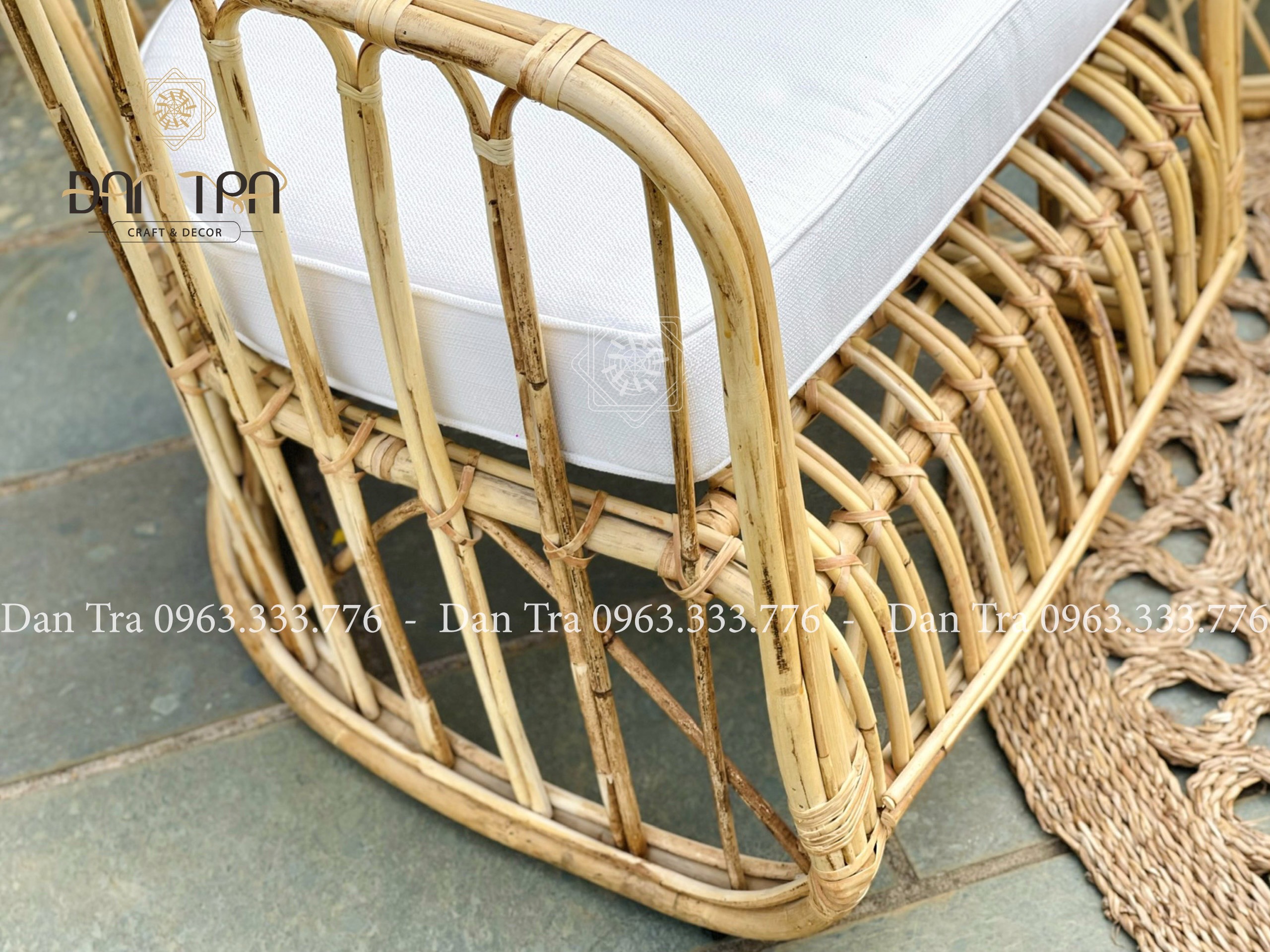 Ghế Mây Đan Sọc Rồng Rắn, Ghế Mây Đơn Decor Phòng, Ghế Thư Giãn Phòng Khách, Nội Thất Mây Tre ĐAN TRÀ