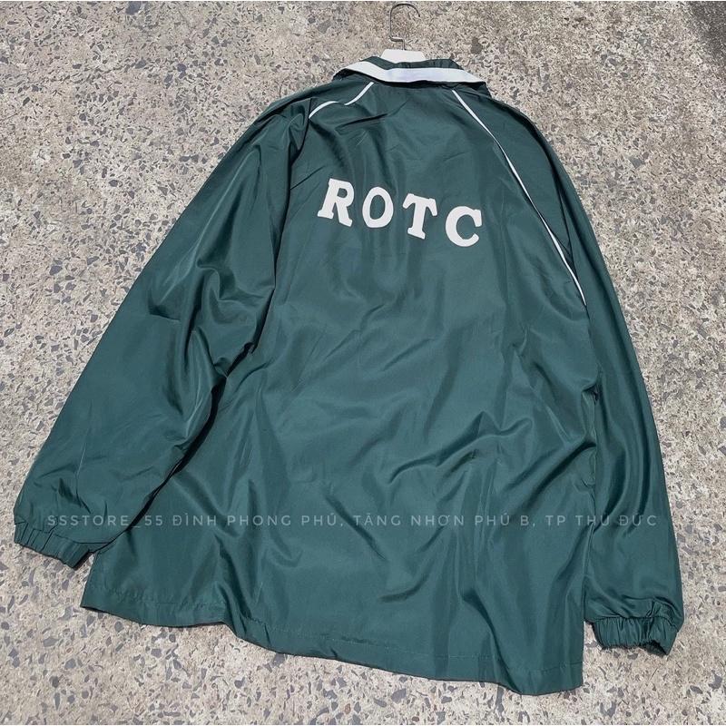 Áo Khoác dù màu rêu chữ ROTC unisex ảnh thật