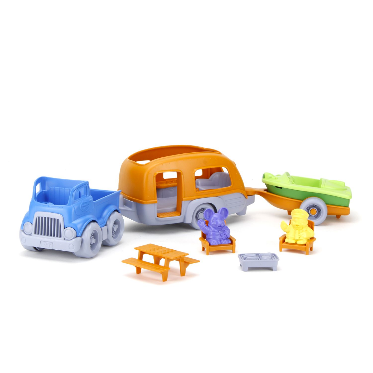 Bộ Đồ Chơi Xe, Thuyền Và Đồ Dùng Cắm Trại Green Toys Cho Bé Từ 2 Tuổi