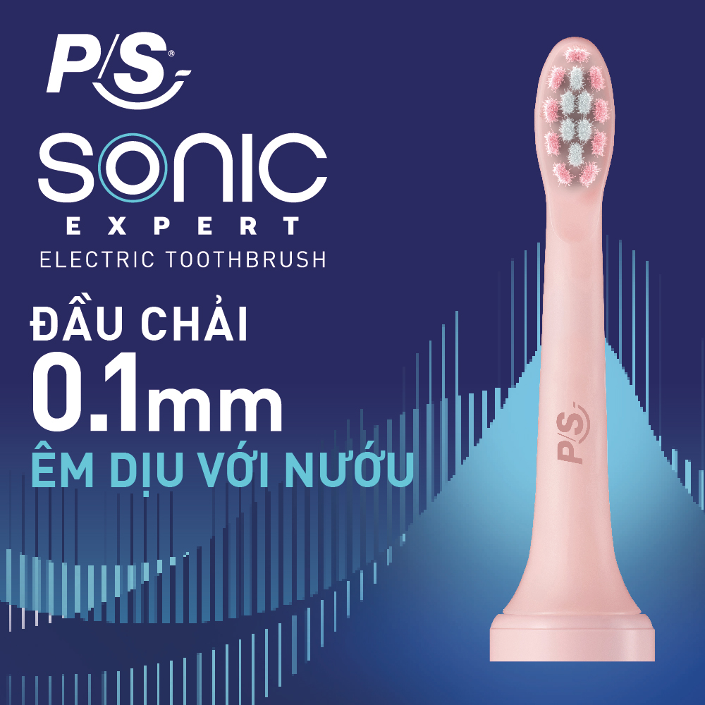 Bộ bàn Chải Điện P/S Sonic Expert Chuyên Gia Sóng Âm - Công Nghệ Sóng Âm, Chải Sạch Mảng Bám Tới 8X - Hồng Pastel