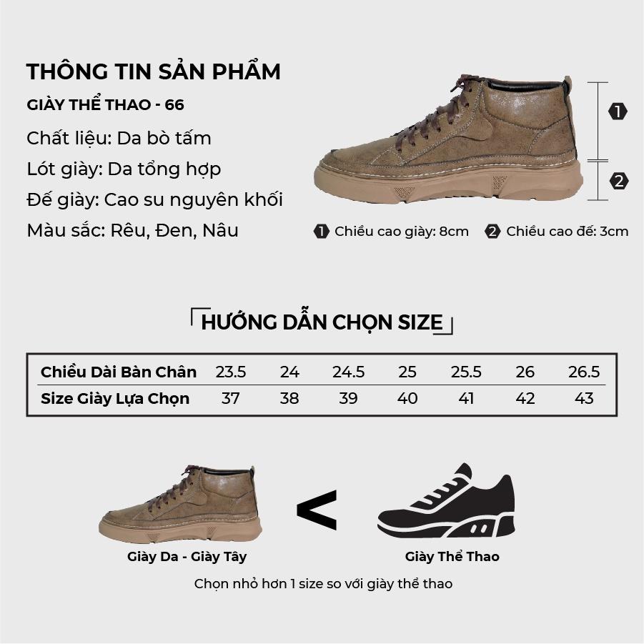 Giày da nam G2 kiểu dáng thể thao đế cao su êm chân thoáng khí, Giày thể thao bằng da bò cao cấp độn đế tăng chiều cao