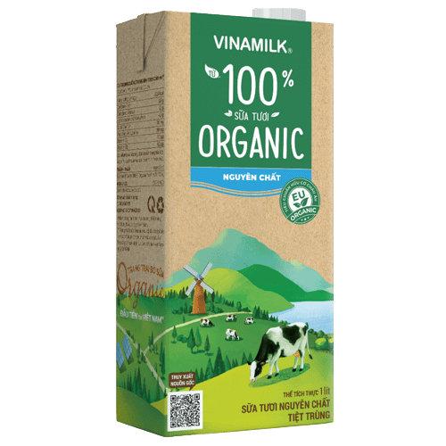 Thùng 12 Hộp Sữa Tươi Tiệt Trùng Vinamilk 100% Organic Không Đường (1lít)