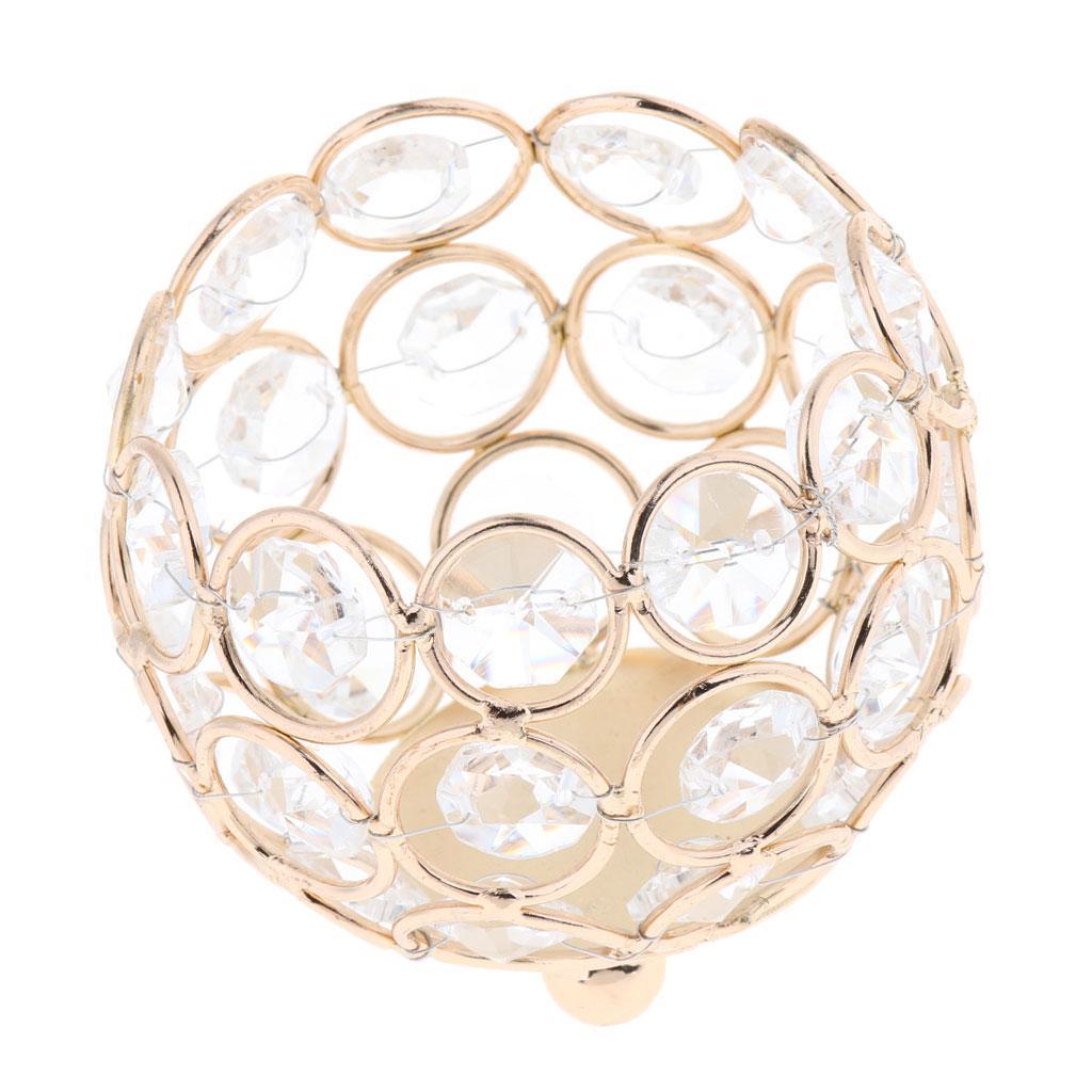 3pcs 3'' Crystal Beads Candle Holder Banquet Candlestick Table Centerpiece