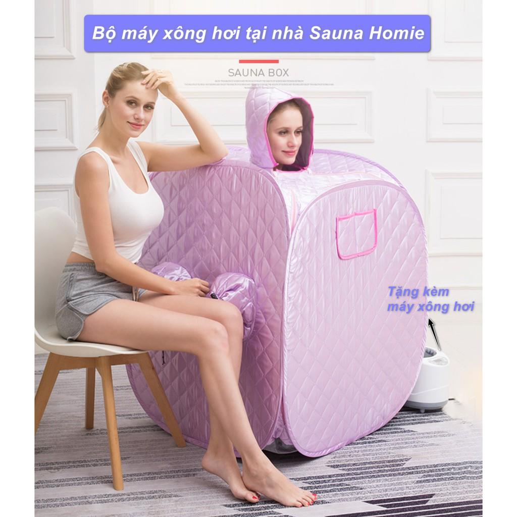 Bộ máy xông hơi tại nhà Sauna Homie (Purple) + Tặng kèm máy xông hơi gia đình 220V - Home and Garden