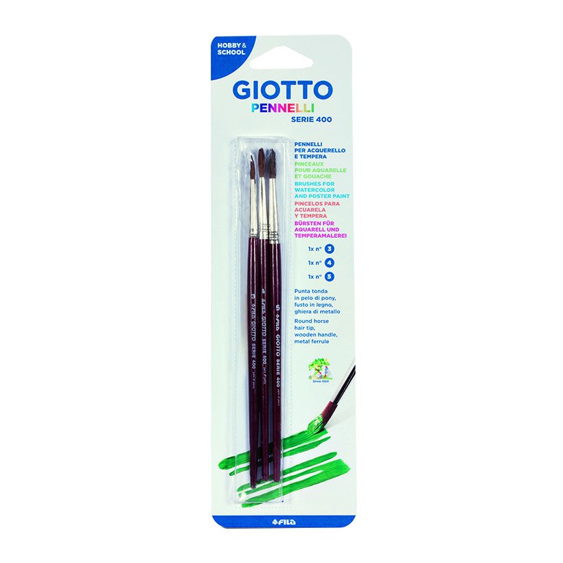 Cọ Vẽ Giotto Serie 400 số 3, 4, 5 027100 (3 Chiếc/Vỉ)