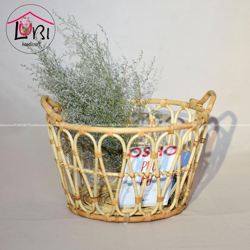 Sọt mây đựng đồ hình tròn bộ 3 côn đáy - sang trọng, tinh tế