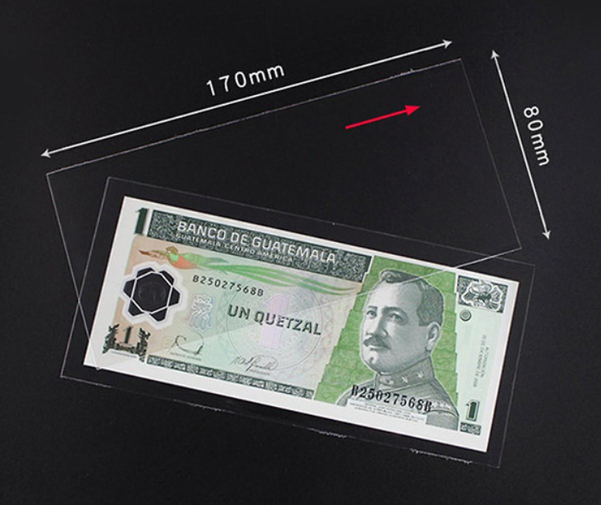 SIZE 6  - Túi 50 miếng phơi nilon đựng tiền giấy và tem chuyên dụng , kích thước 80x170 mm, sưu tầm