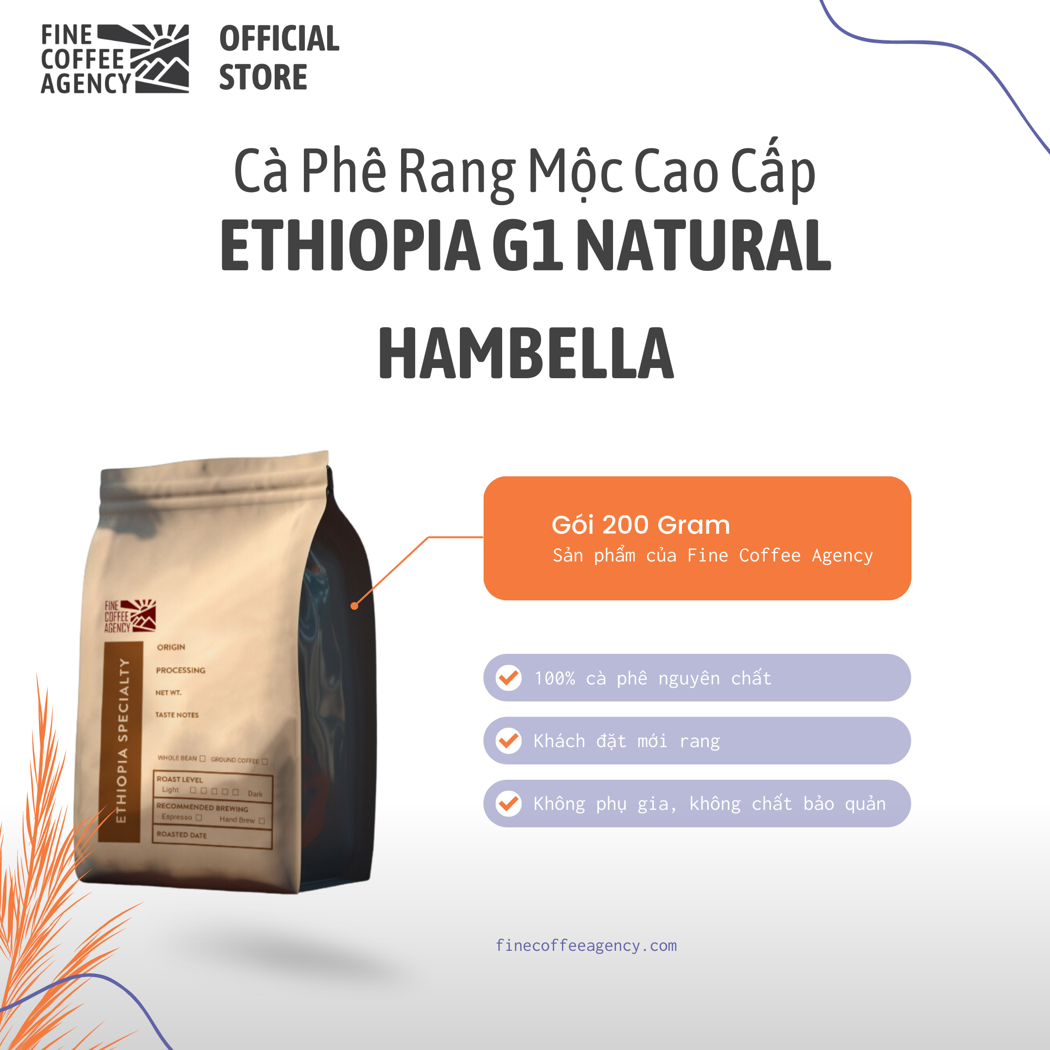 Cà Phê Ethiopia G1 Natural Hambella