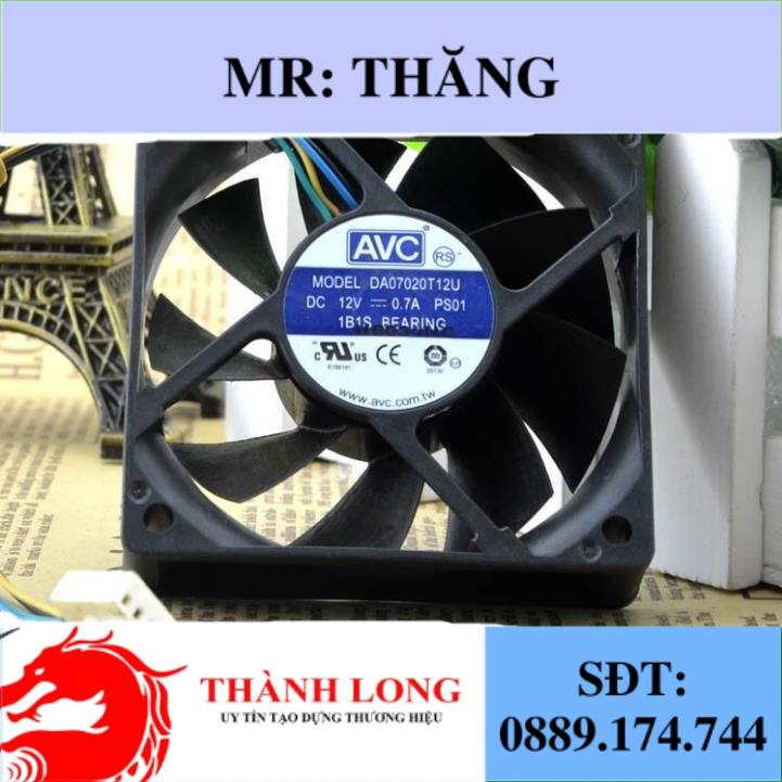 Quạt Tản Nhiệt 4 Dây Avc DA07020T12U 7020 12V 0.7A 7cm