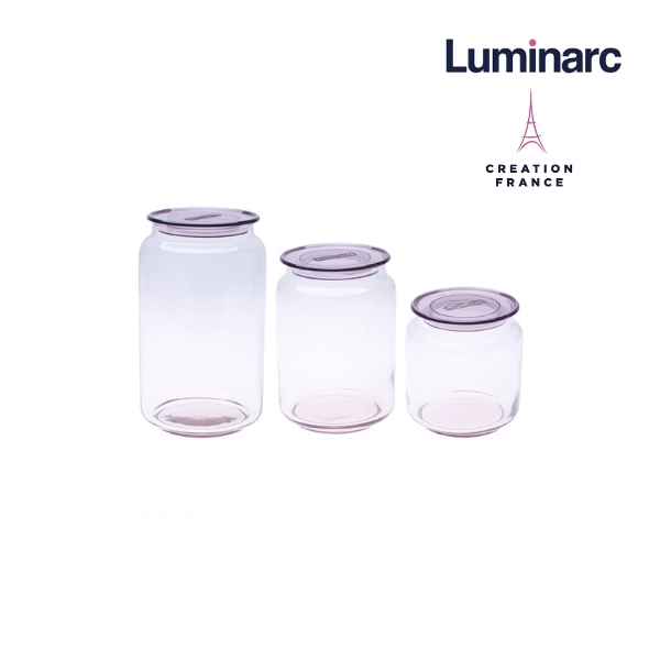 Combo 3 Hũ Thuỷ Tinh Luminarc Rondo Pink 750ml - LUHUJ5876